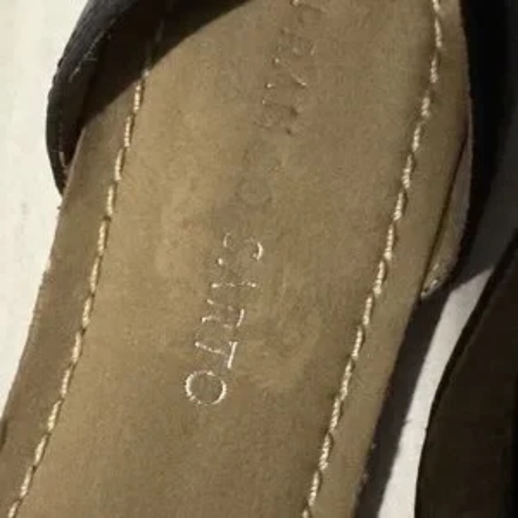 Franco Sarto Judy Minimalist T-Strap Open Toe Leather Sandals Black/Tan Size 7 - Picture 6 of 10